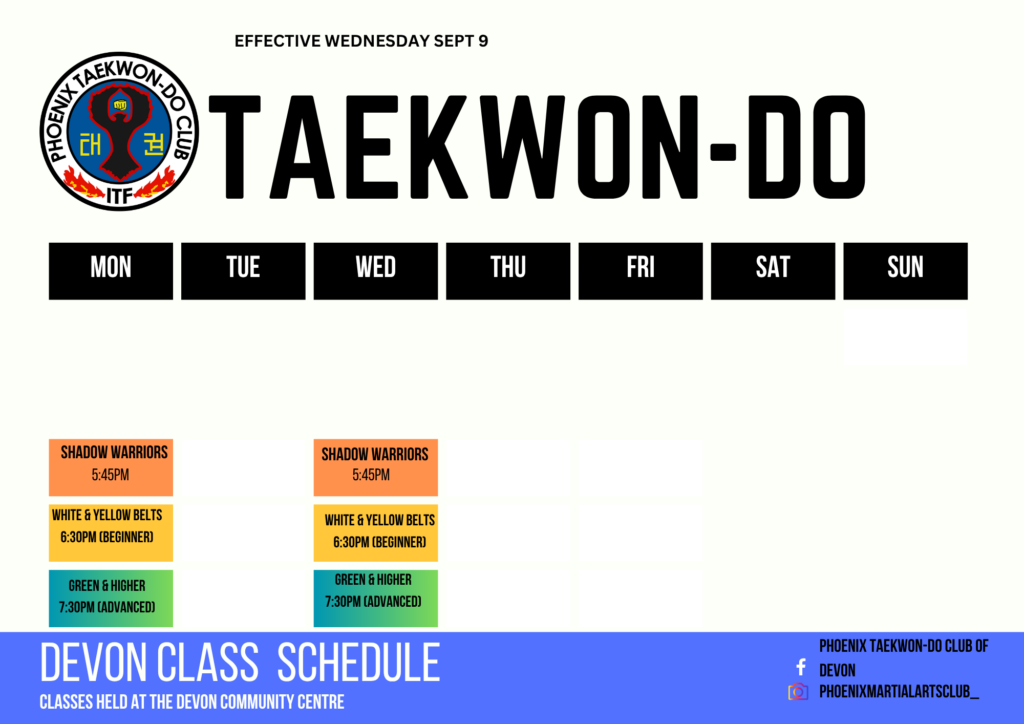 Devon Class Schedule